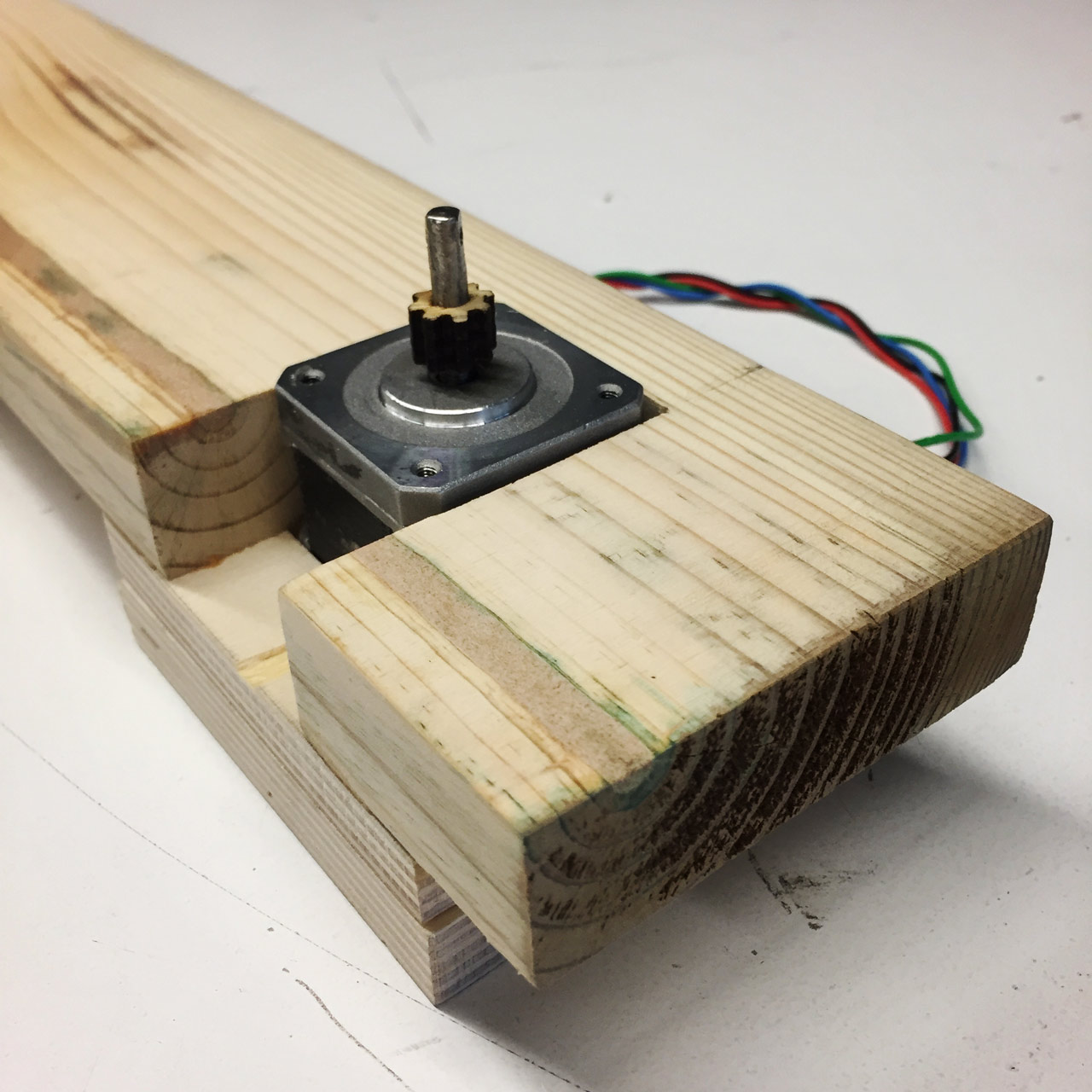 Motor embedded in wood