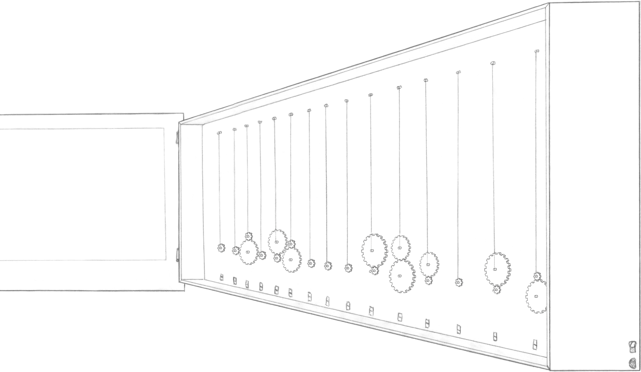Clean sketch of kinetic cabinet