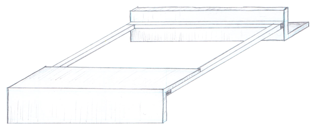 Metal structure with L-Brackets - Isometric view