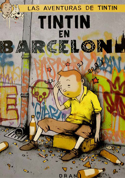 Tintin pastiche - Tintin en Barcelona, by Dran